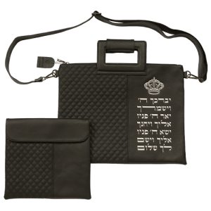 סט כיסויים-דמוי עור 'יברכך' גוון שחור